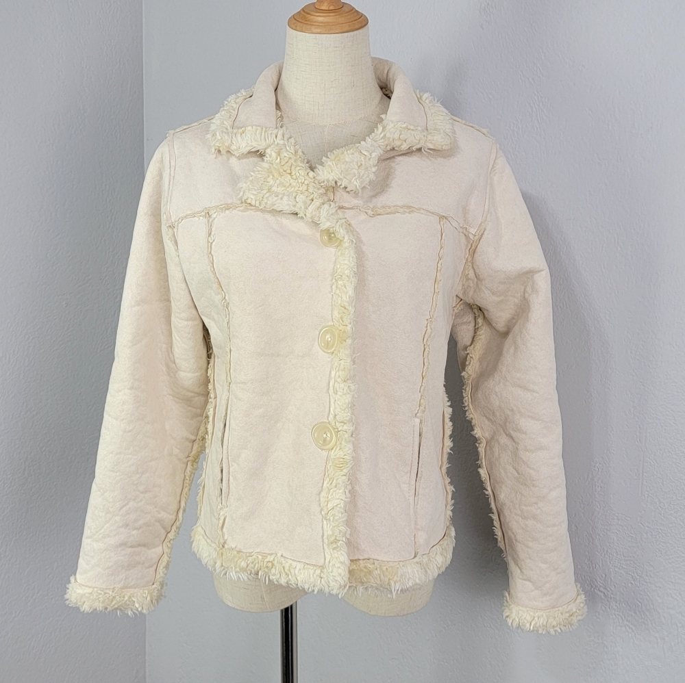 Vintage Straight Down Clothing Co Cotton Blend Faux Fur Lined Jacket Size Medium